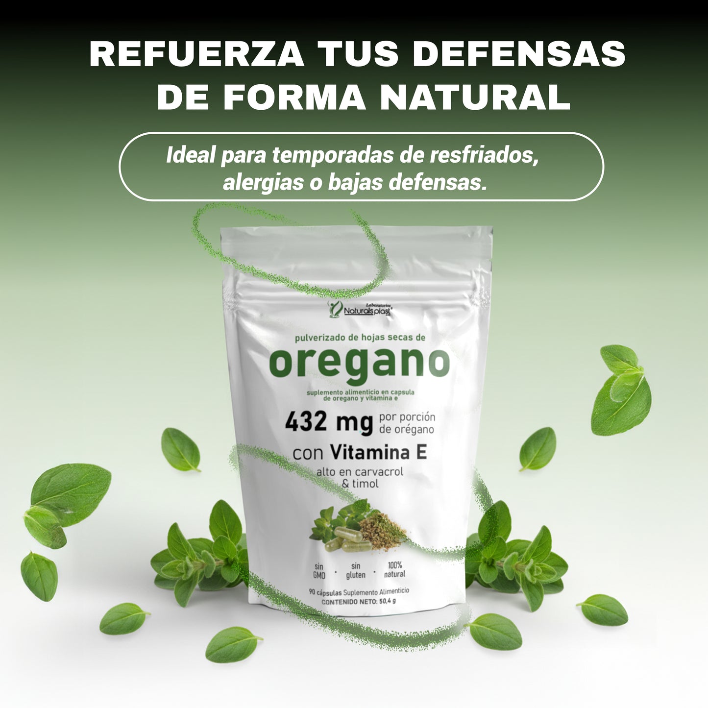 Cápsulas De Orégano Suplemento Natural Digestivo