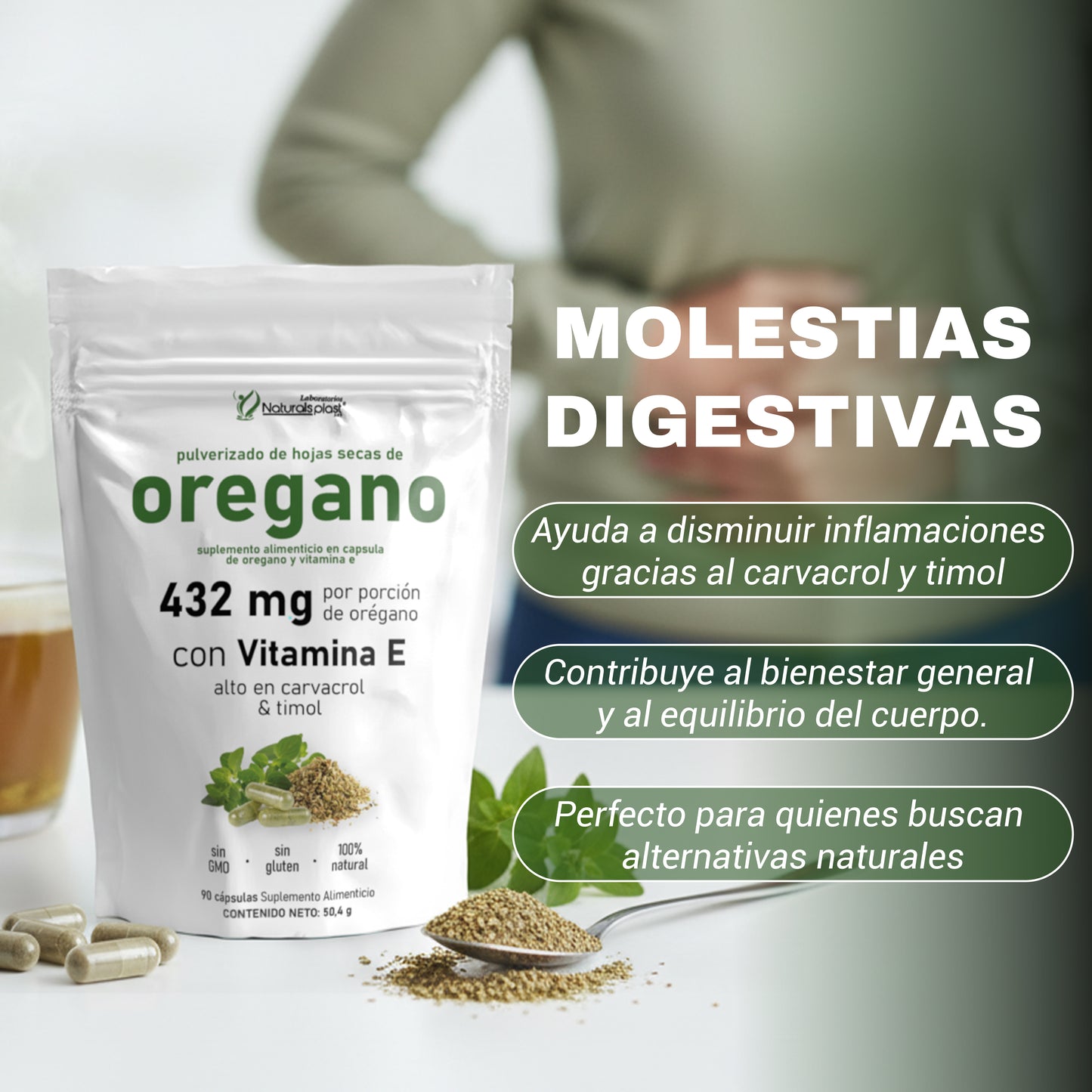 Cápsulas De Orégano Suplemento Natural Digestivo