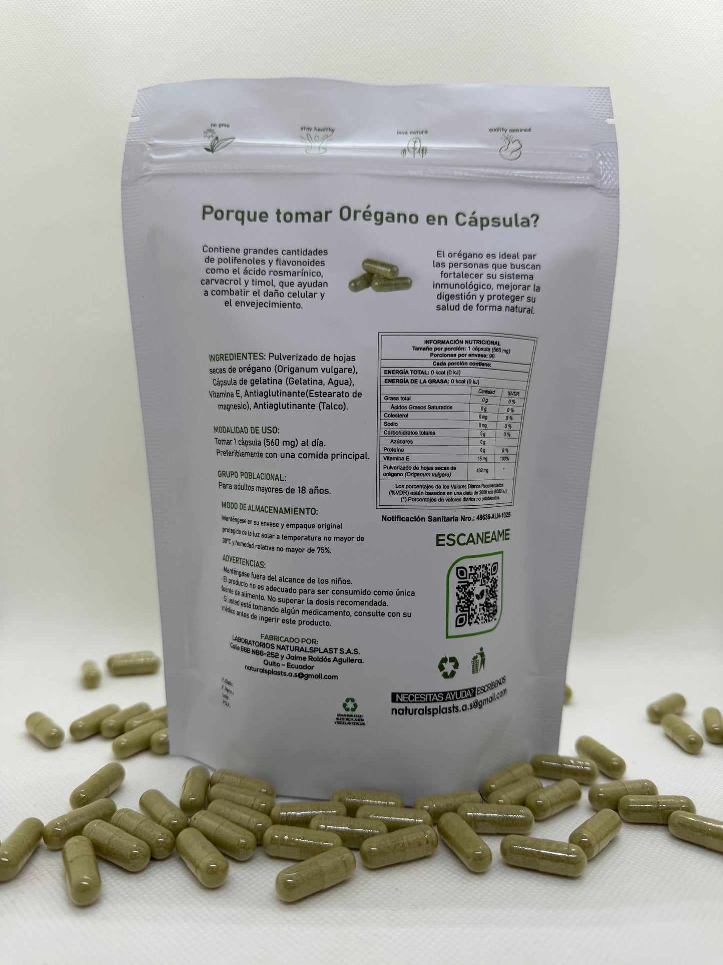 Cápsulas De Orégano Suplemento Natural Digestivo